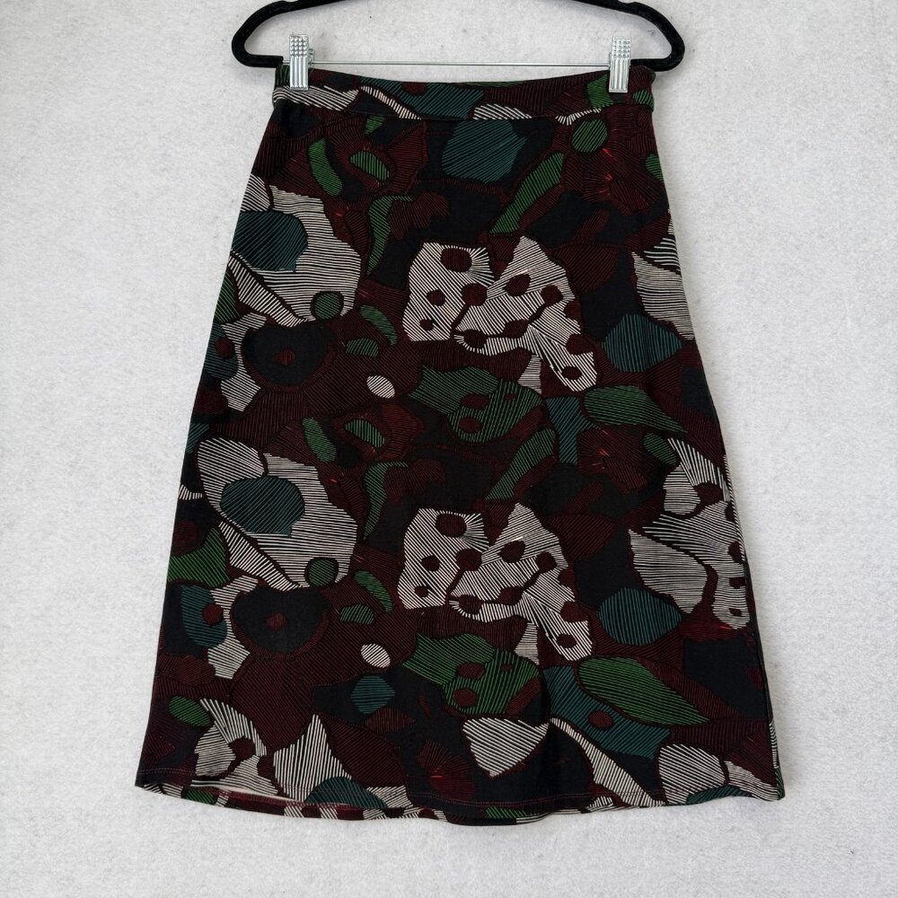 ISLA MAUDE Skirt Womens Small Multicolor Floral A-Line Midi Stretch Casual